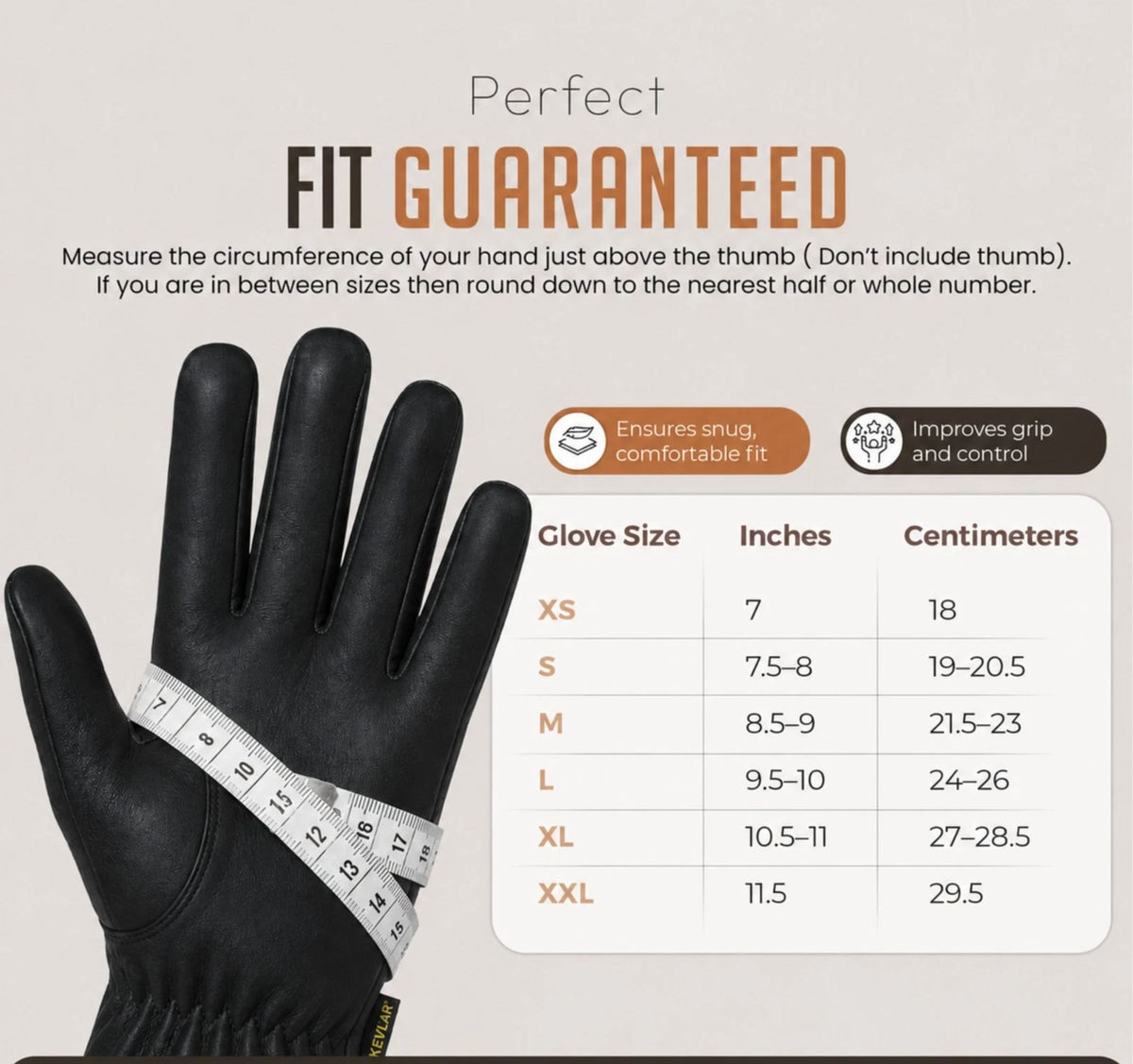 Premium Kevlar-Lined Police Tactical Gloves – Anti-Slash, Fire-Resistant Leather Security & Protection Gloves
