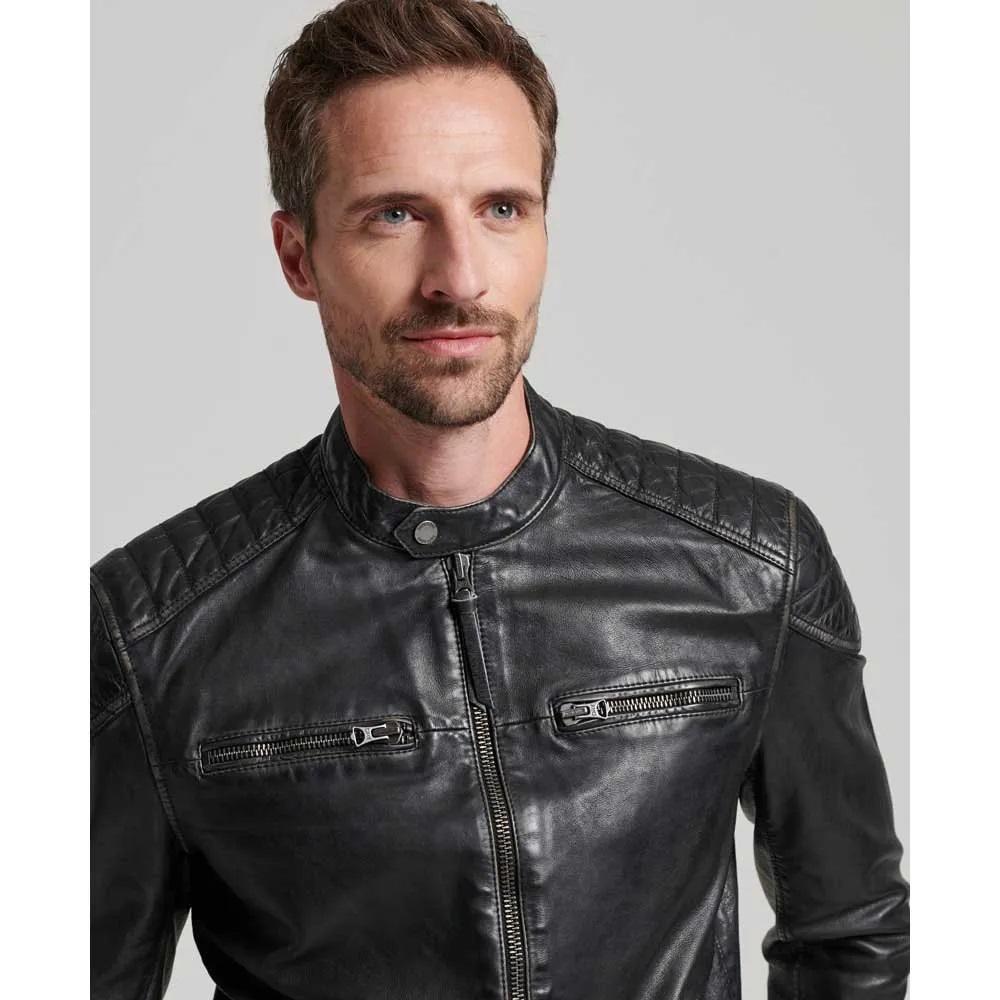 Long Sleeve Vintage Genuine Cowhide Leather Heritage Moto Jacket with Retro Design – Premium Motorbike Jacket