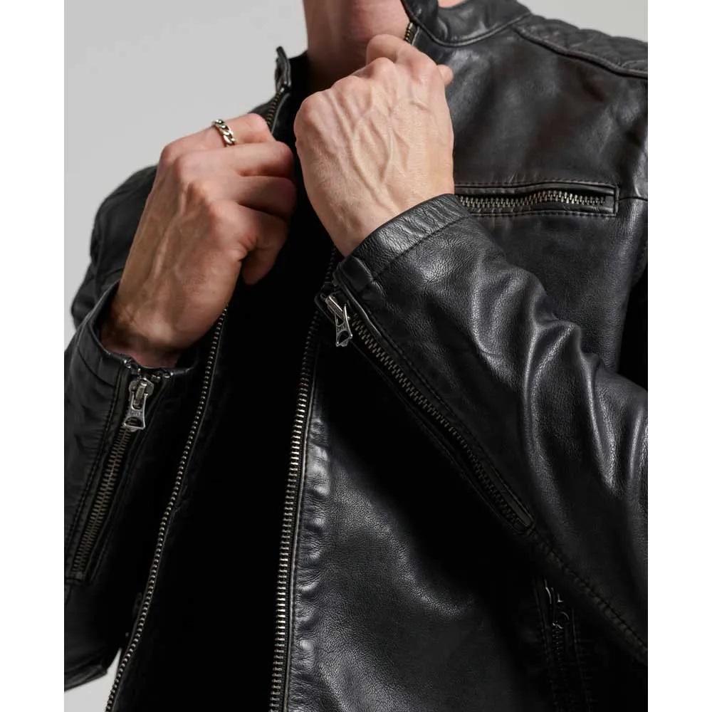 Long Sleeve Vintage Genuine Cowhide Leather Heritage Moto Jacket with Retro Design – Premium Motorbike Jacket