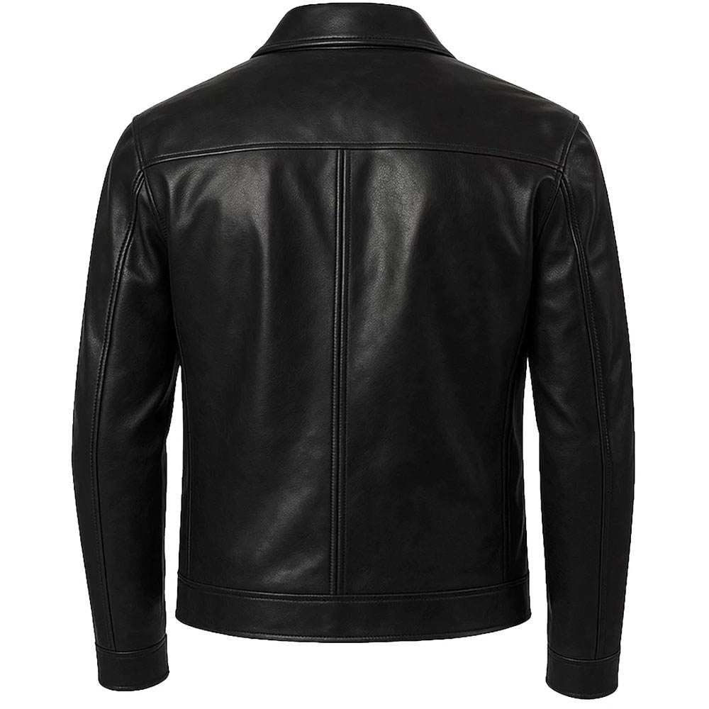 Premium Zipper Leather Jacket – Custom OEM Vintage Casual Design
