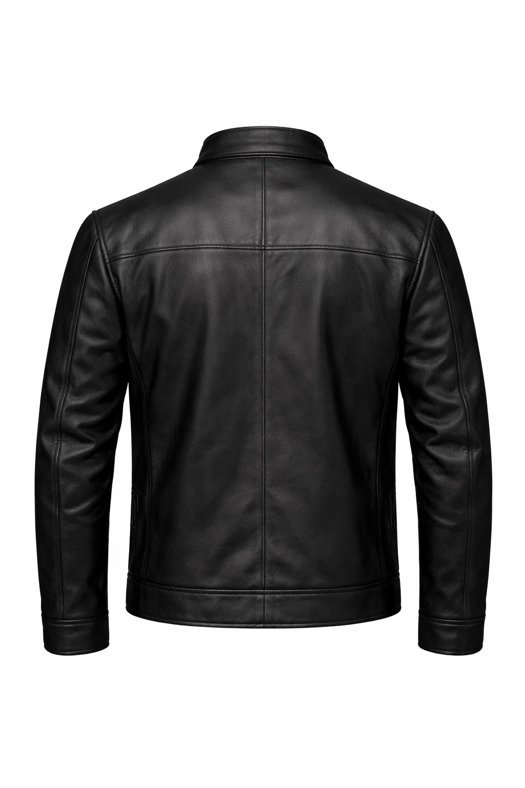 Black Genuine Leather Café Racer Biker Jacket – Quilted Lined