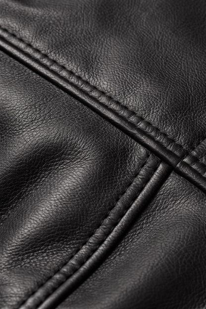 Black Genuine Leather Café Racer Biker Jacket – Quilted Lined