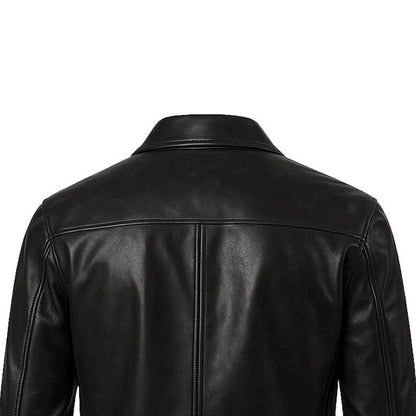 Premium Zipper Leather Jacket – Custom OEM Vintage Casual Design