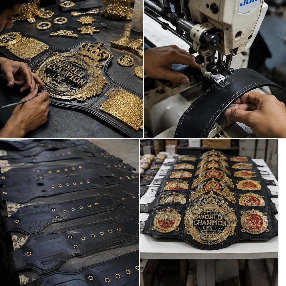Championship Leather Belt with Brass Plates – Premium Wrestling & Award Belt