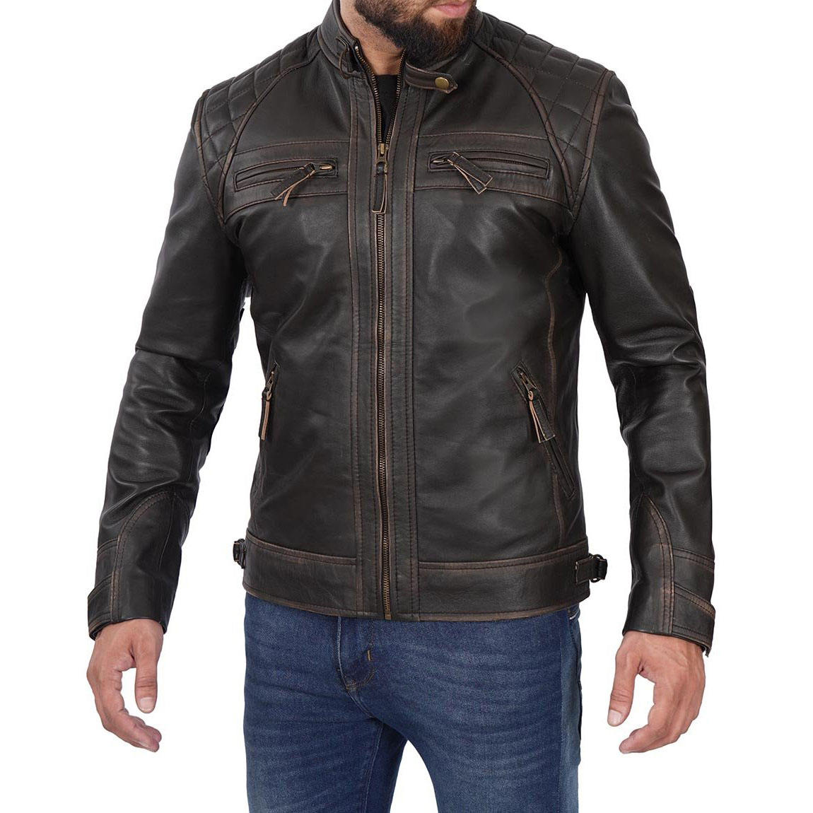 Wholesale Premium Leather Motorcycle Jacket | Custom Unisex Fashion Jacket | OEM & Private Label