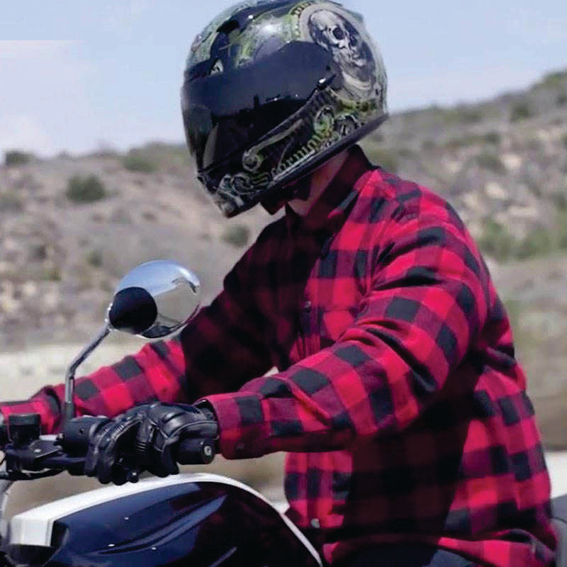 Motorcycle Flannel Shirt with Inside Kevlar® Protective Shirt
