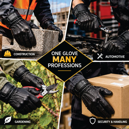 Premium Kevlar-Lined Police Tactical Gloves – Anti-Slash, Fire-Resistant Leather Security & Protection Gloves