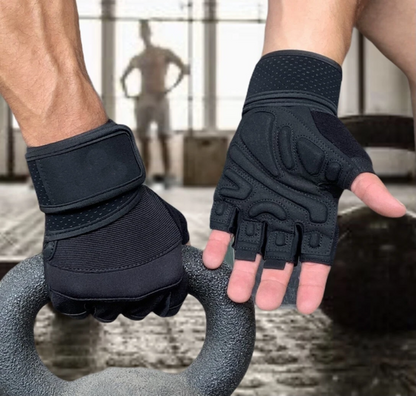 Premium Fitness Training Gloves – Half-Finger Padded Grip & Wrist Support