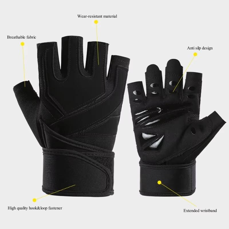 Half-Finger Workout & Weightlifting Gloves